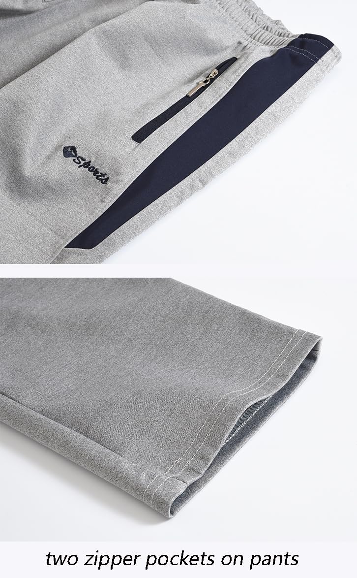 YSENTO Men's Tracksuits Outfits Set 2 Piece Jogging Suits Warm Up Sweatsuits Sweat Track Suits Sets Grey XL - Image 5